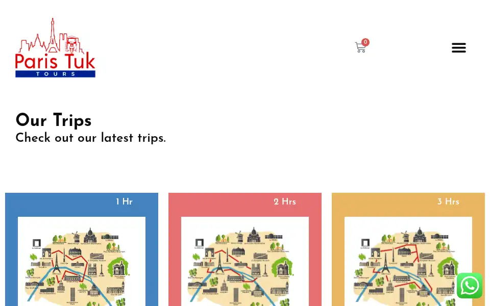 Screenshot of paristuktours.com