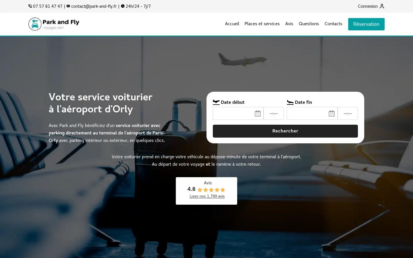 Screenshot of park-and-fly.fr