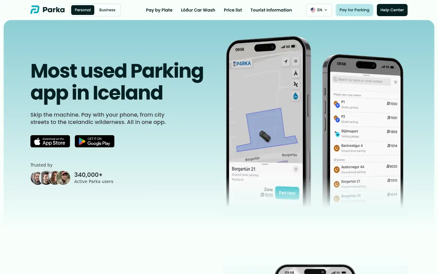 Screenshot of parka.is