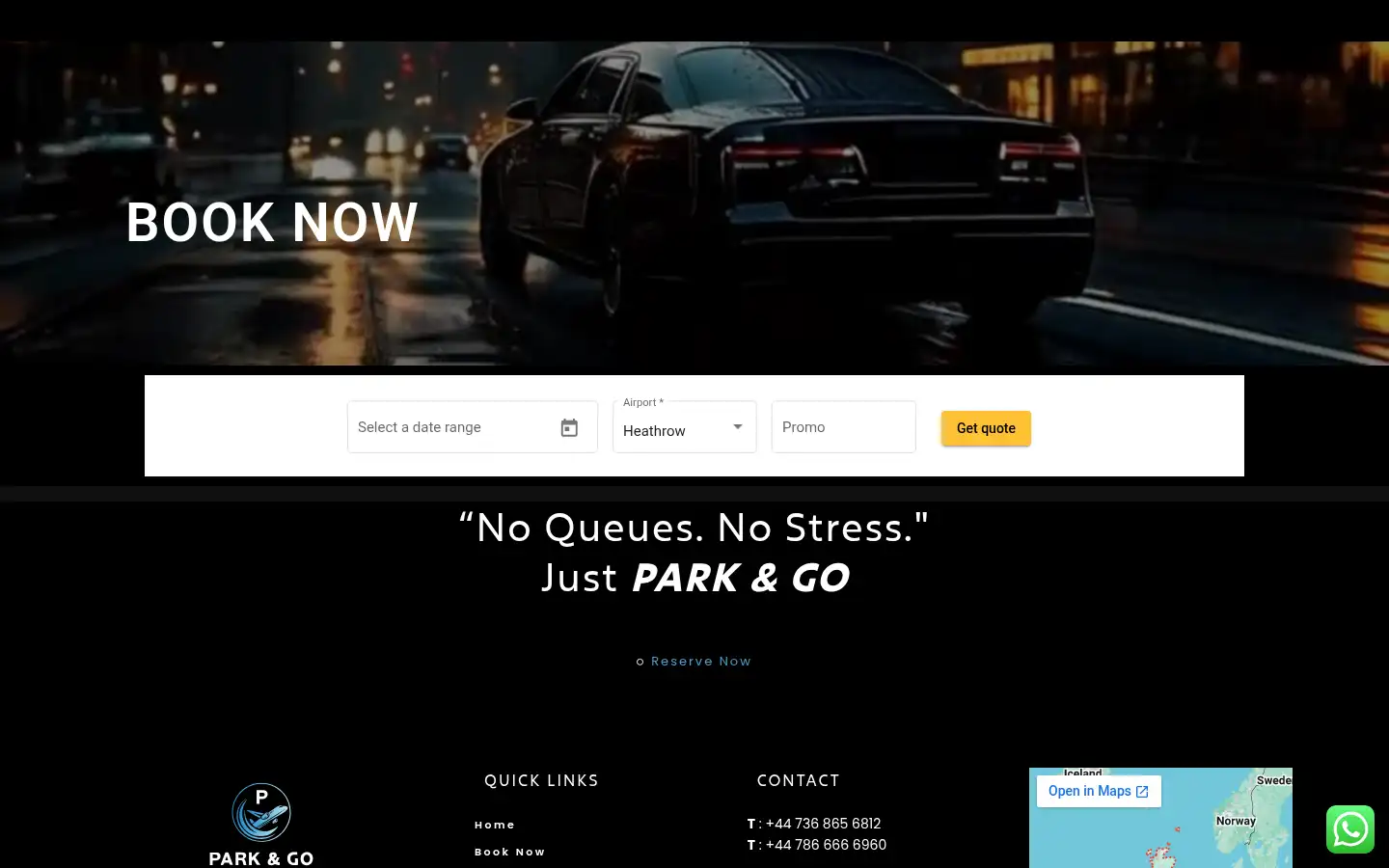 Screenshot of parkandgo.org.uk