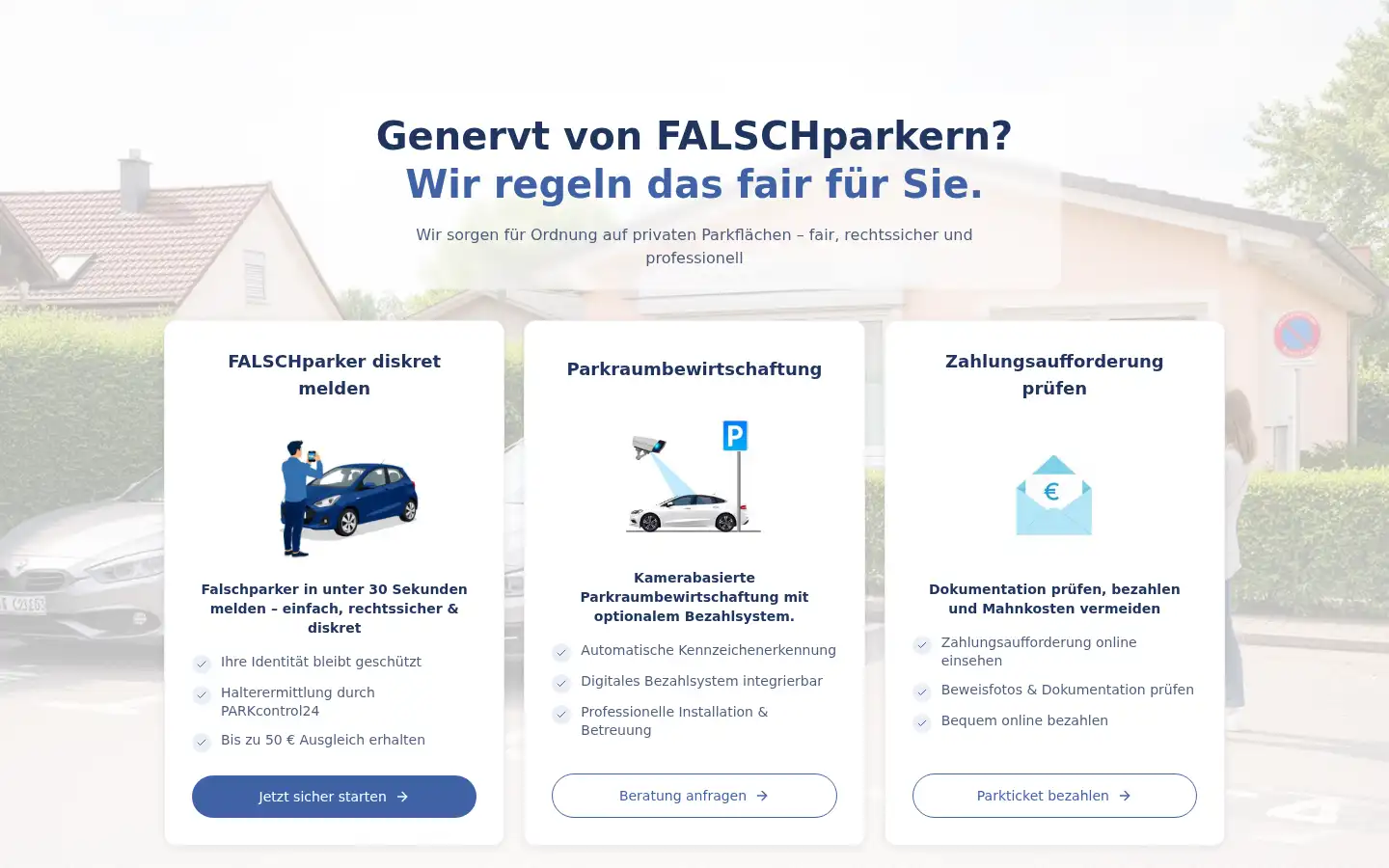 Screenshot of parkcontrol24.de
