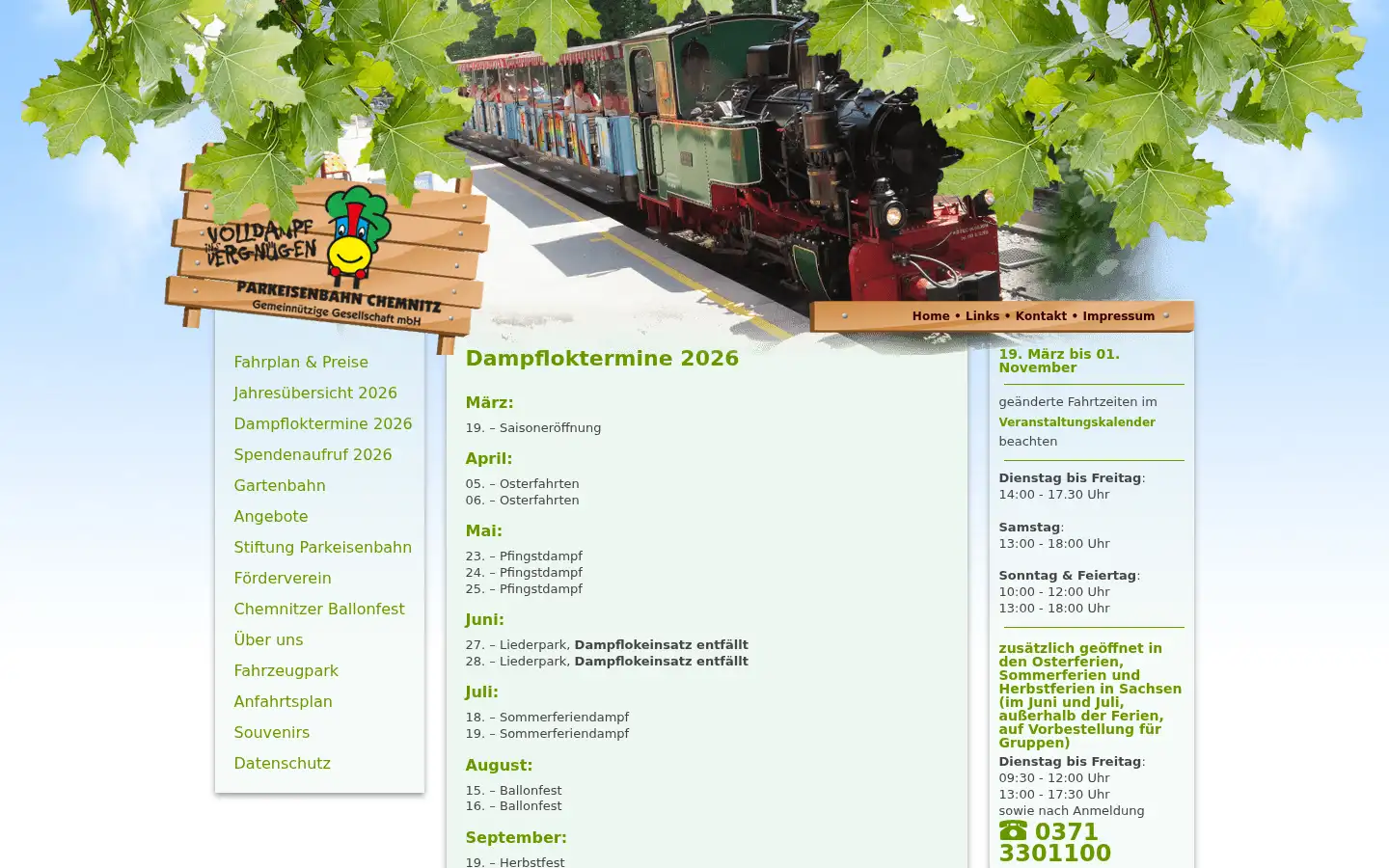 Screenshot of parkeisenbahn-chemnitz.de