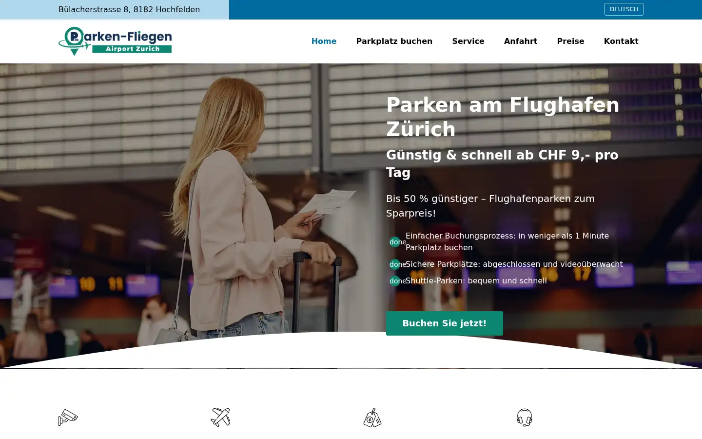 Screenshot of parken-fliegen.ch