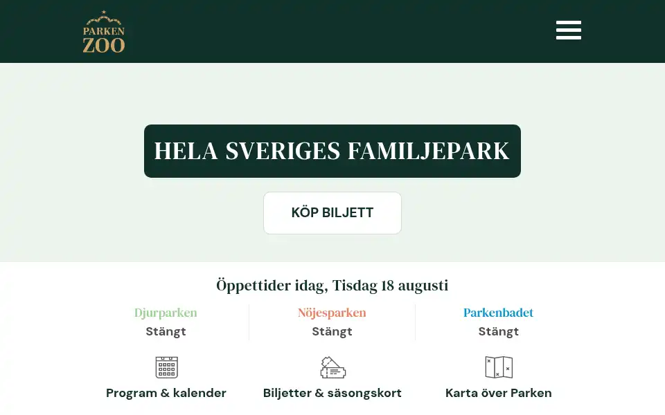 Screenshot of parkenzoo.se