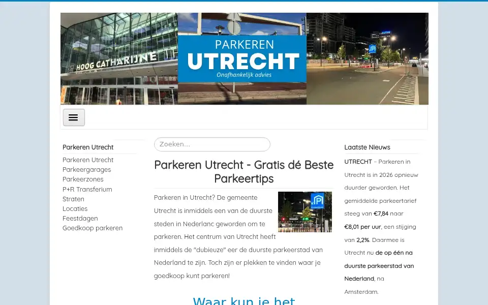 Screenshot of parkeren-utrecht.nl