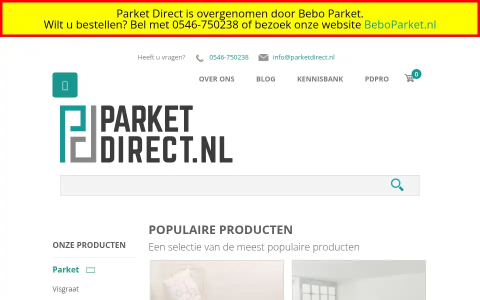 Screenshot of parketdirect.nl