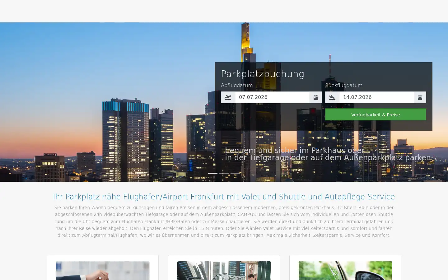 Screenshot of parkeundfliege.de