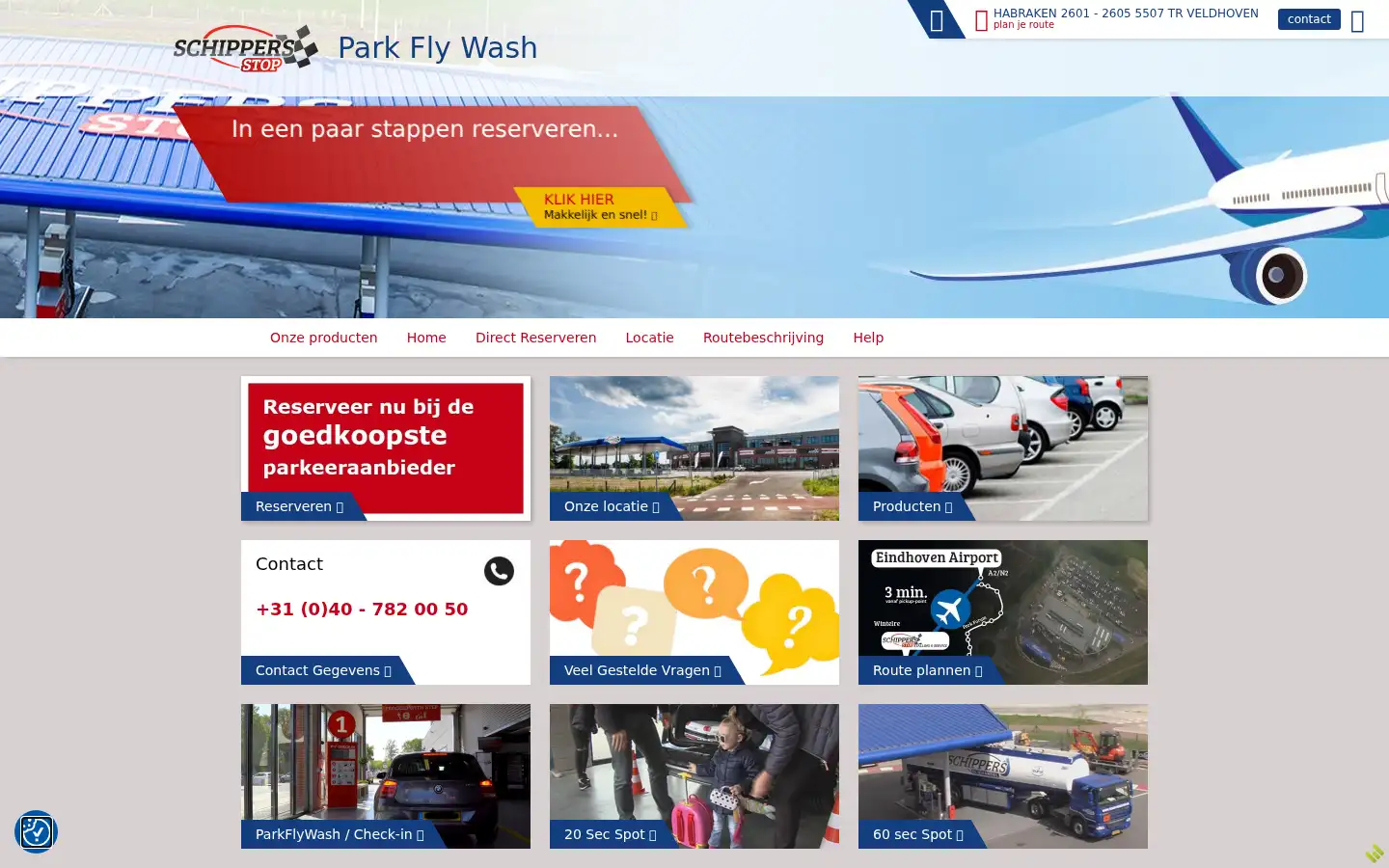 Screenshot of parkflywash.nl