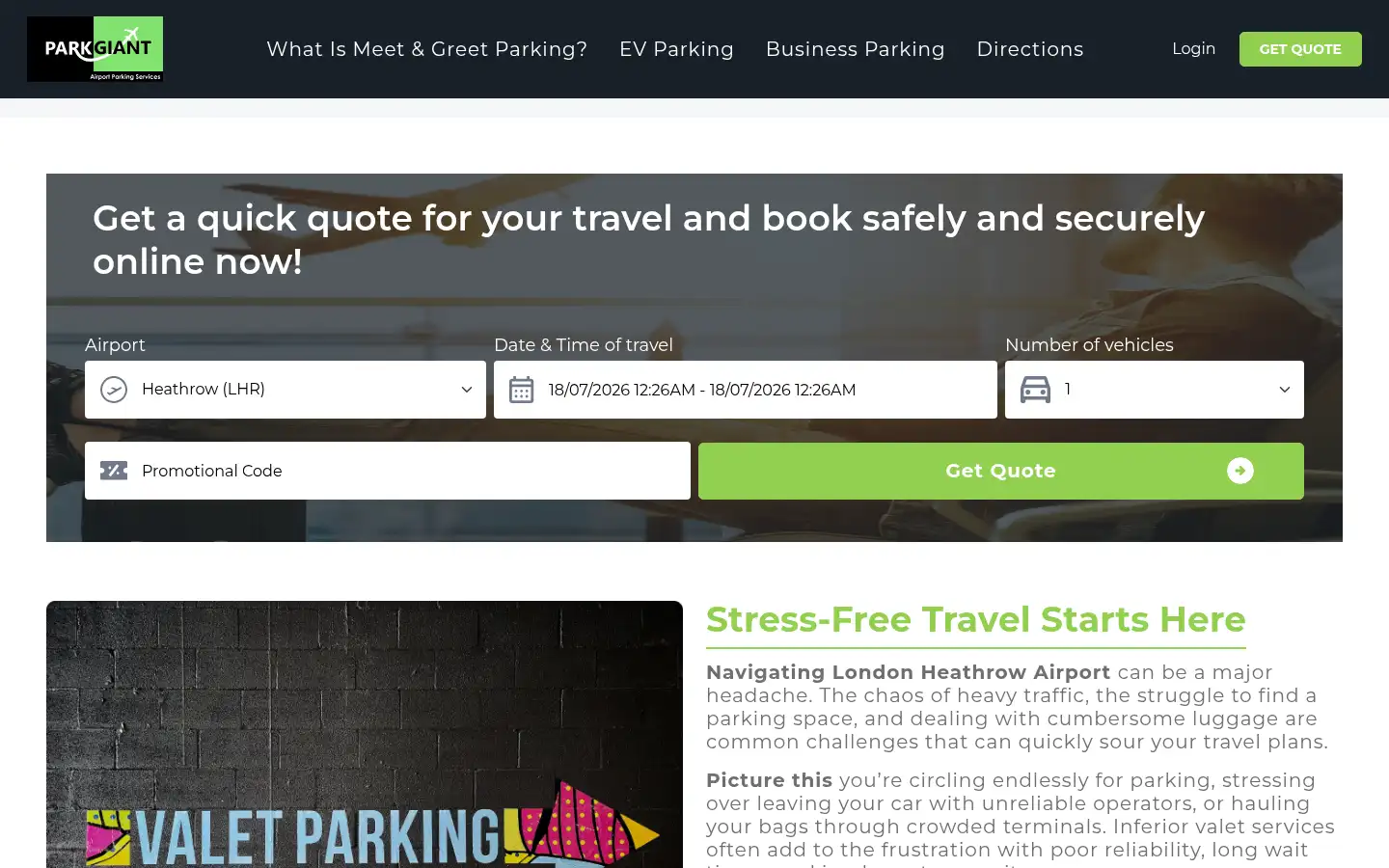 Screenshot of parkgiant.co.uk