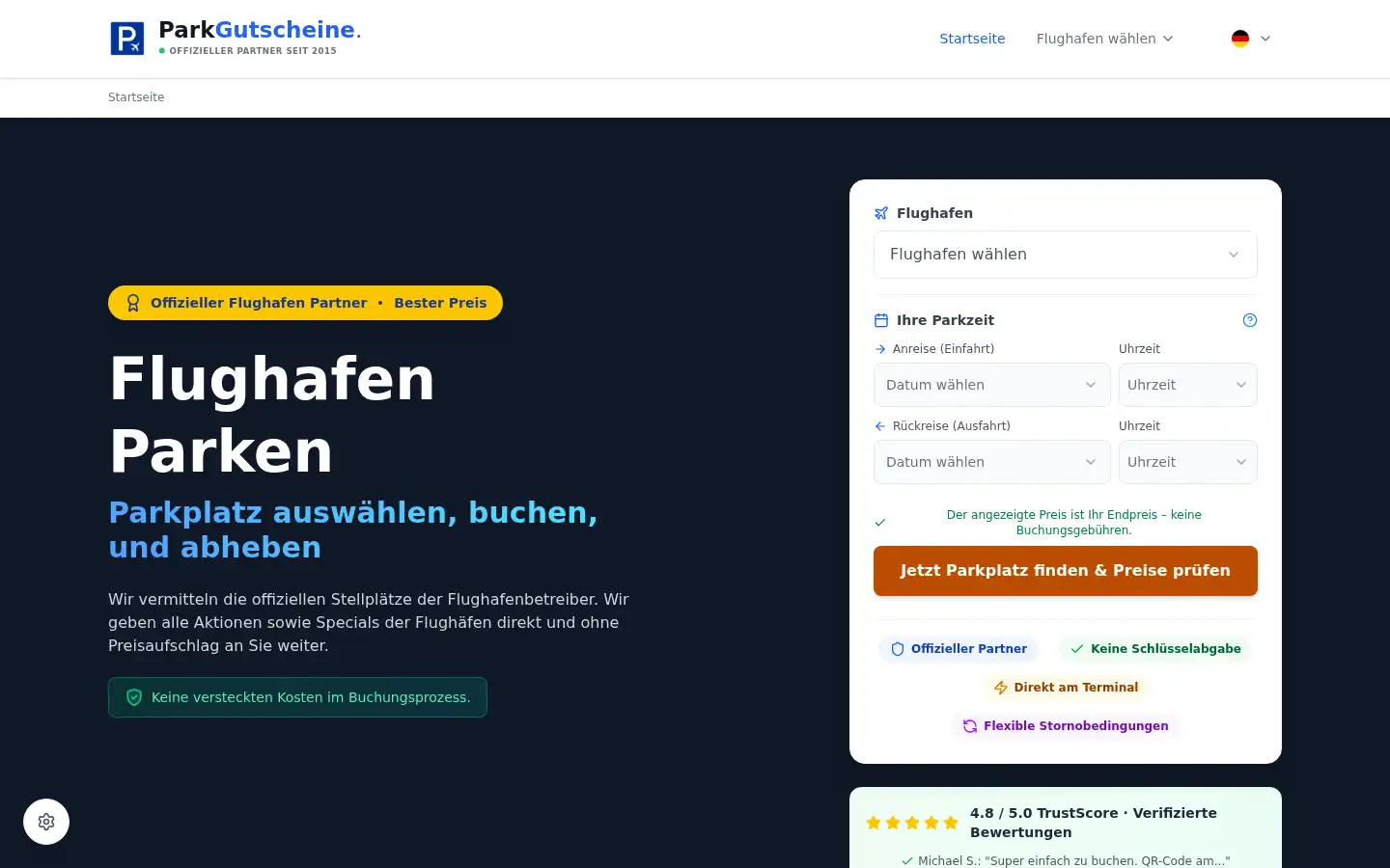 Screenshot of parkgutscheine.eu