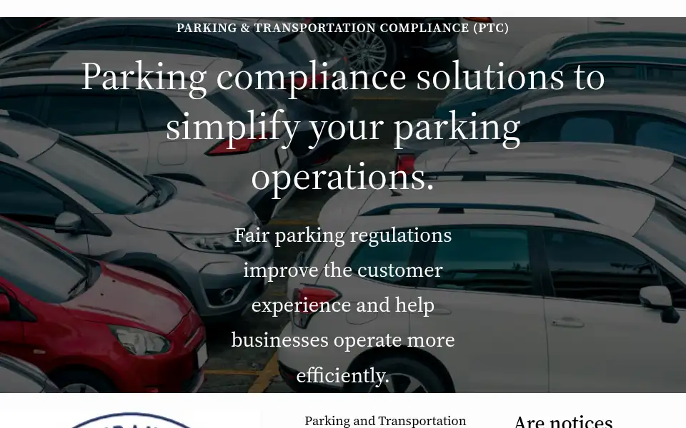 Screenshot of parkingandtransportationcompliance.com