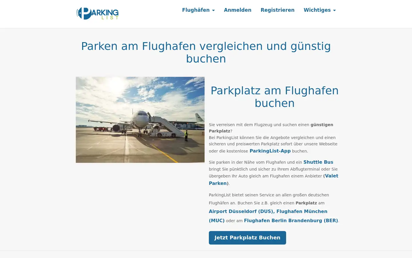 Screenshot of parkinglist.de