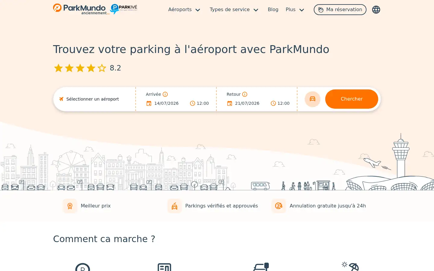 Screenshot of parkive.fr