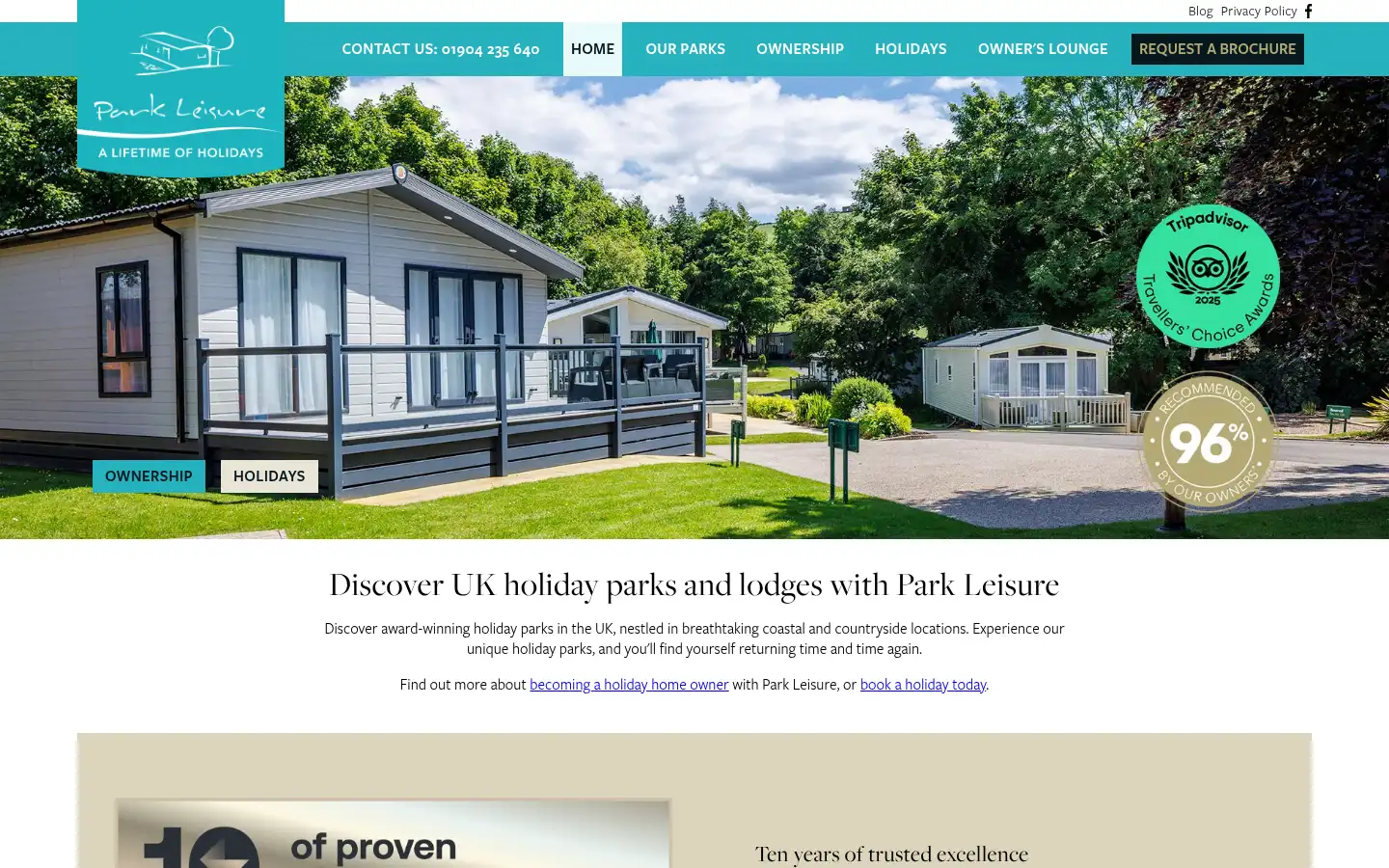 Screenshot of parkleisure.co.uk