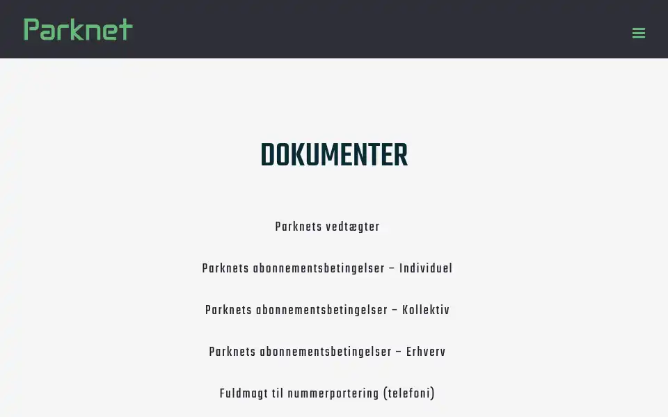 Screenshot of parknet.dk