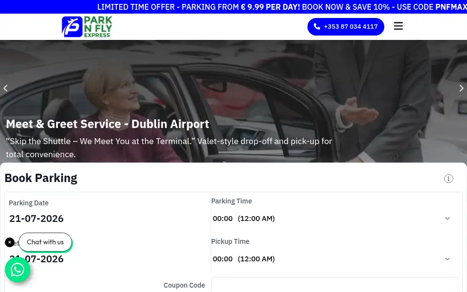 Screenshot of parknflyxprs.com