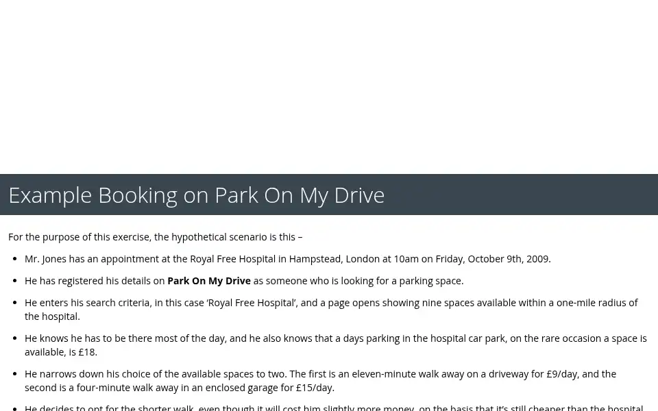 Screenshot of parkonmydrive.com