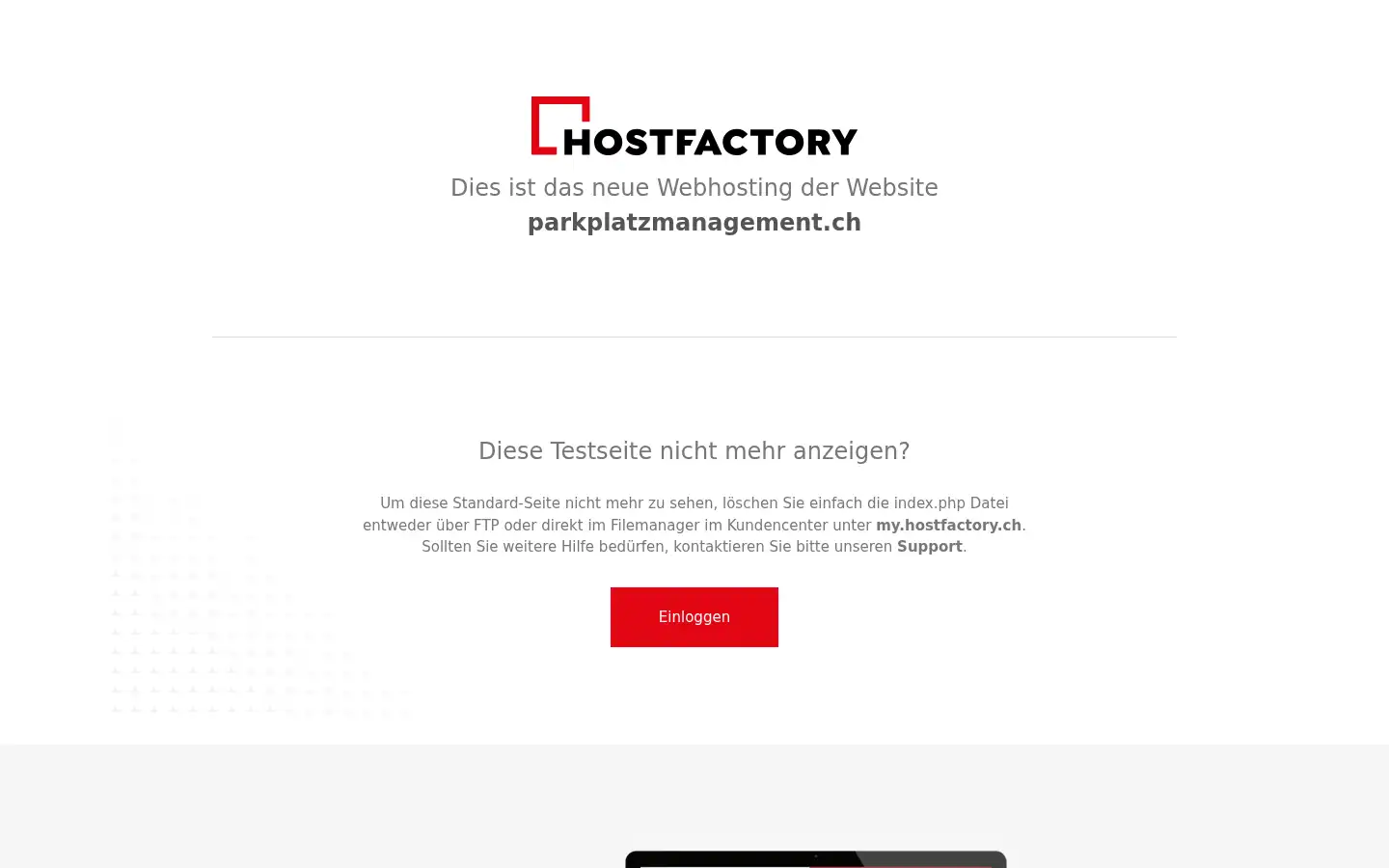 Screenshot of parkplatzmanagement.ch