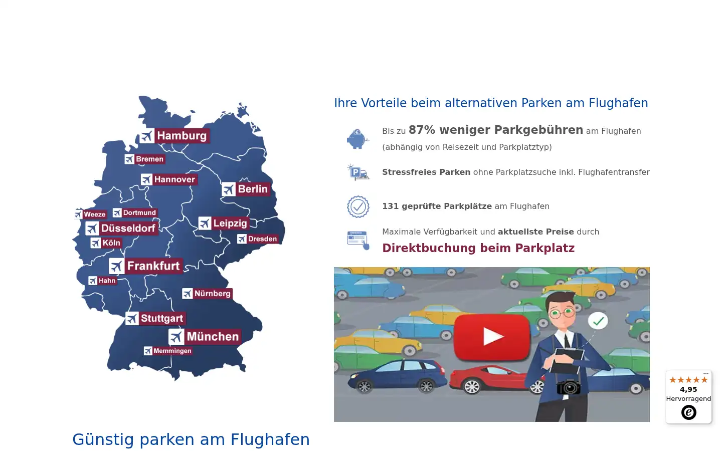 Screenshot of parkplatzvergleich.de