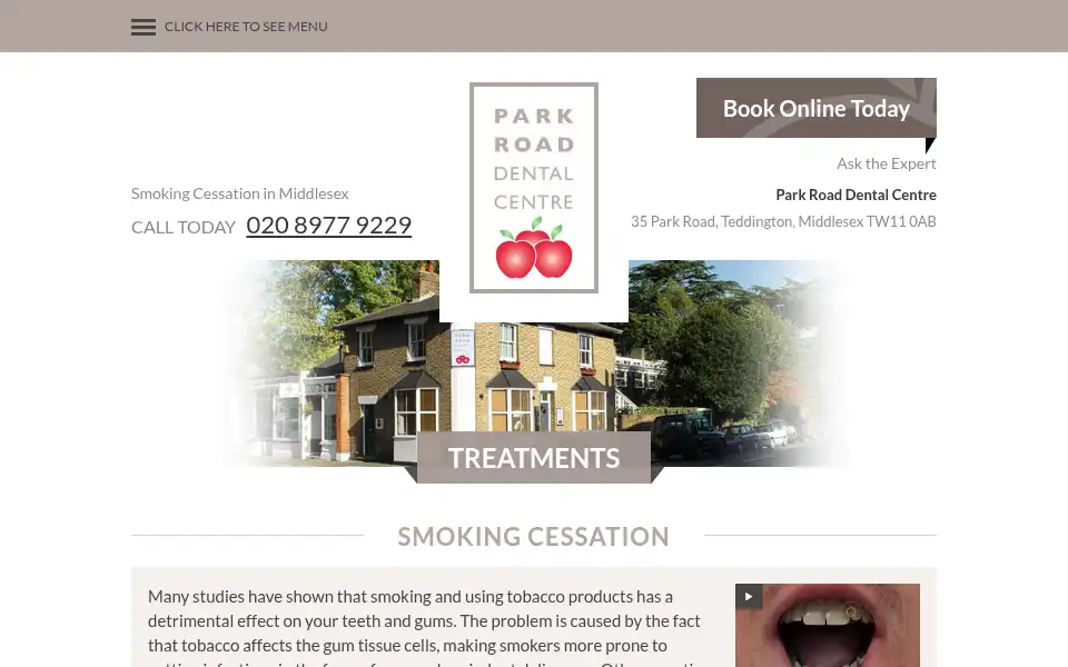 Screenshot of parkroaddental.co.uk