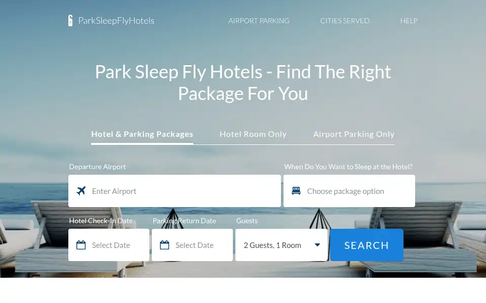 Screenshot of parksleepflyhotels.com