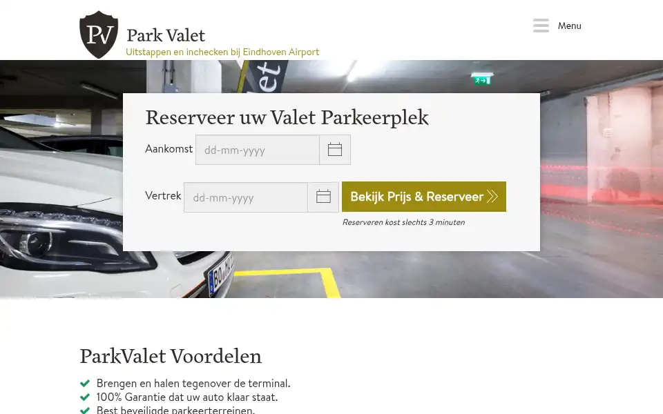 Screenshot of parkvalet.nl