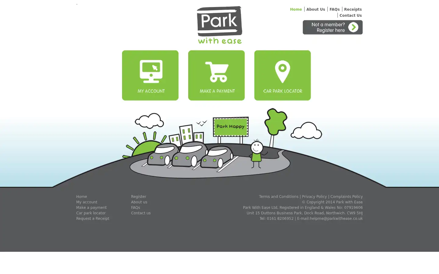 Screenshot of parkwithease.co.uk