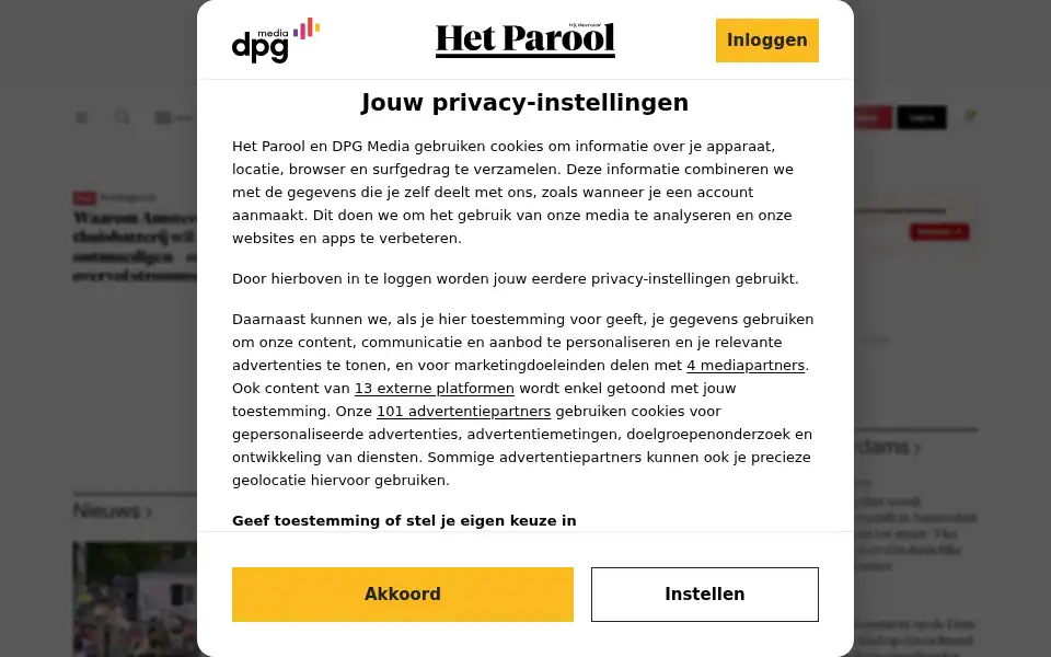 Screenshot of parool.nl