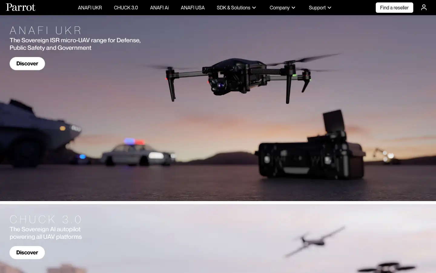 Screenshot of parrot.com