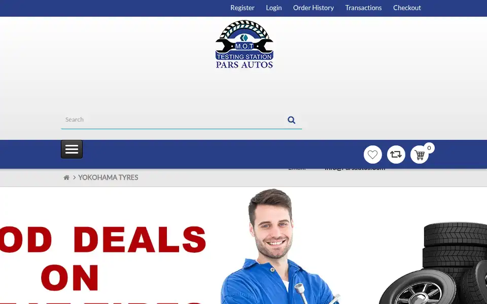 Screenshot of parsautos.com