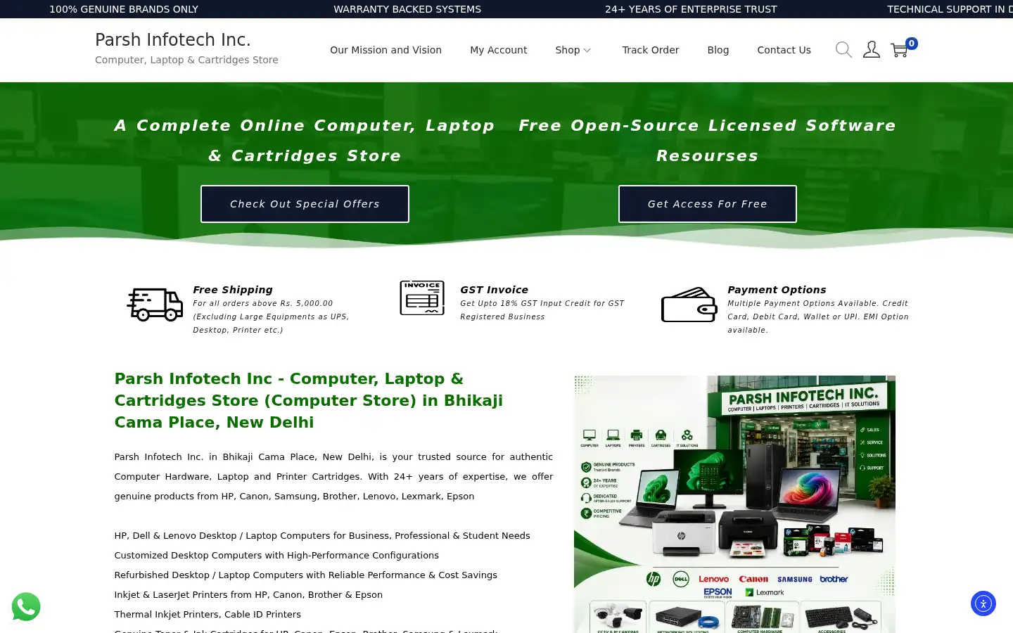 Screenshot of parshinfo.com