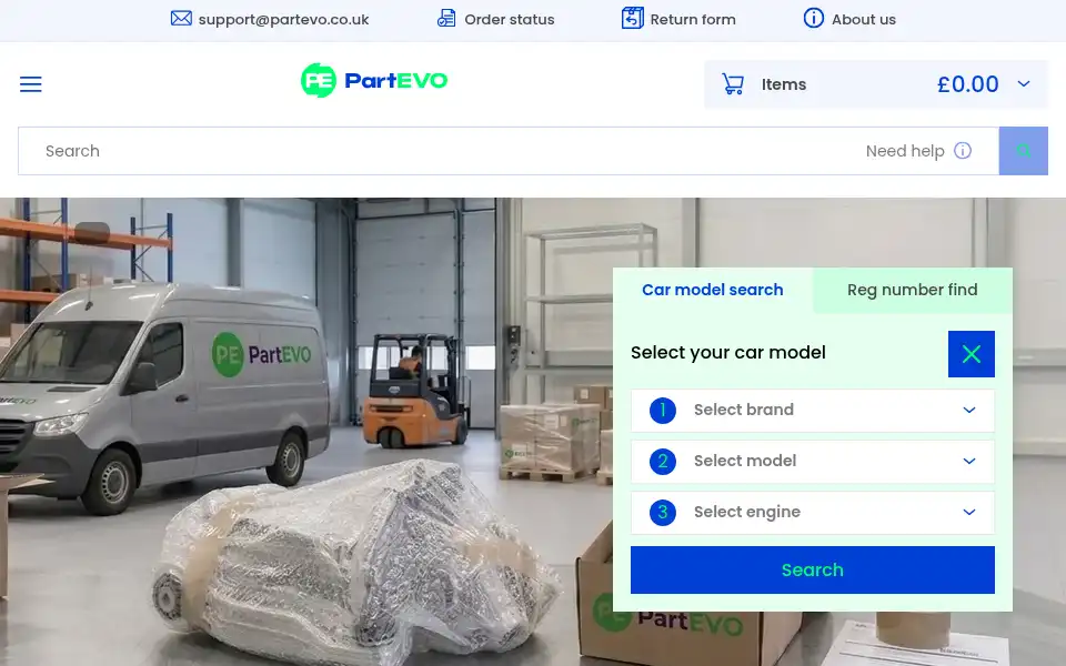 Screenshot of partevo.co.uk