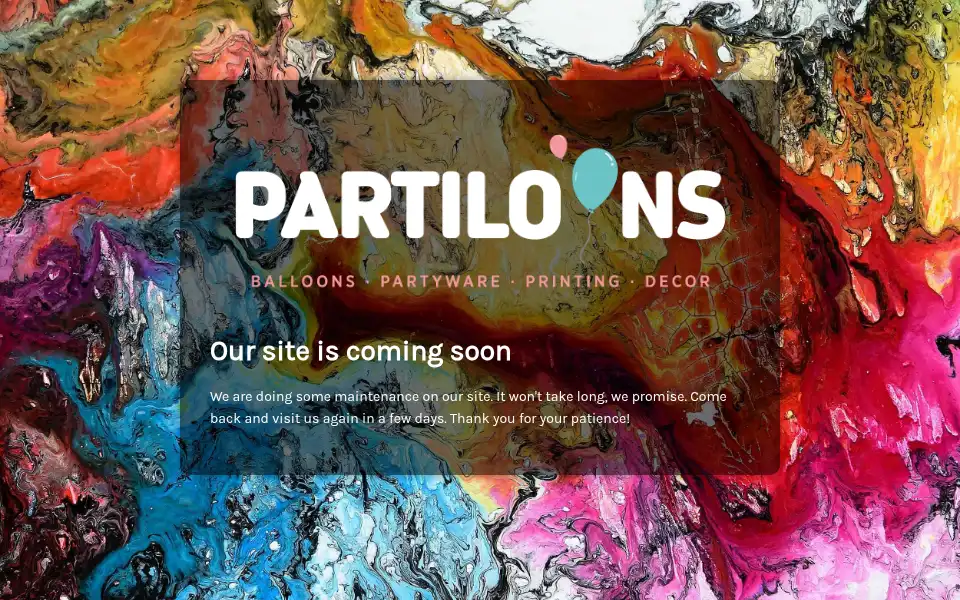 Screenshot of partiloons.co.uk