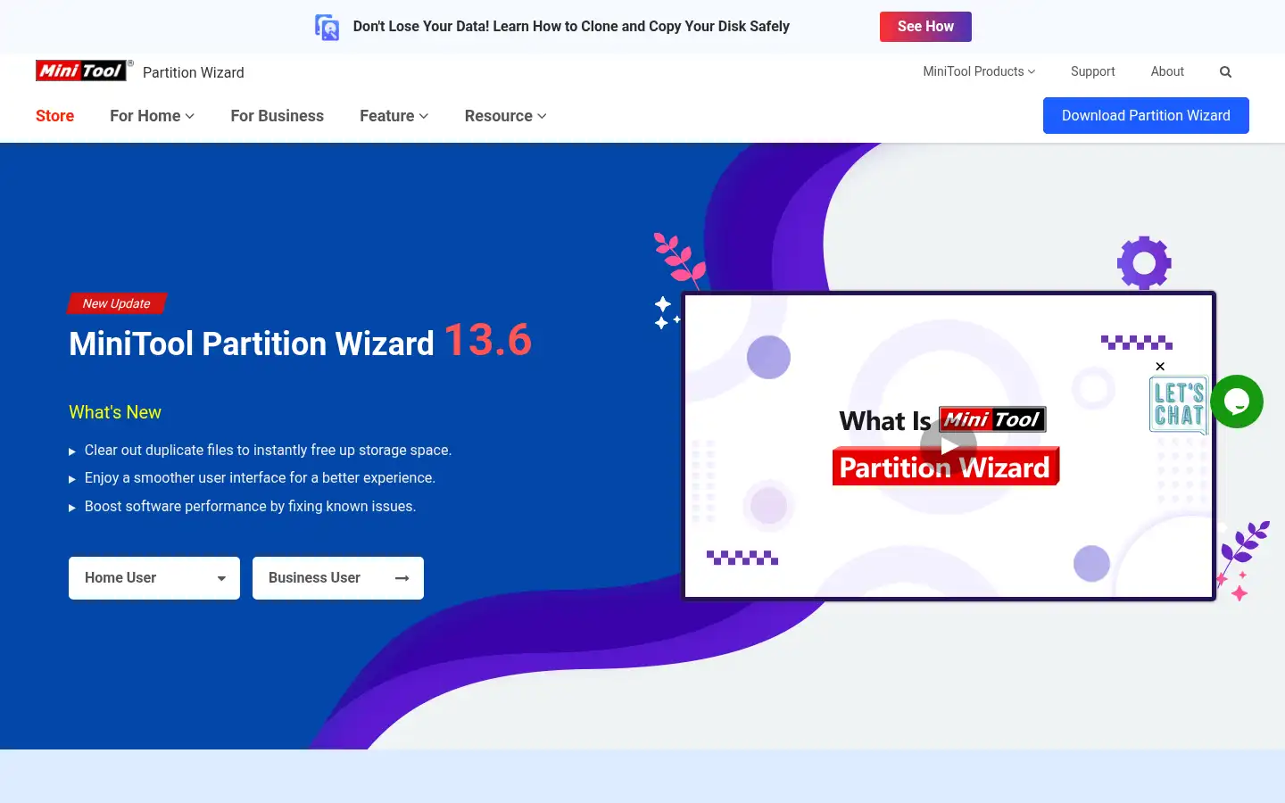 Screenshot of partitionwizard.com