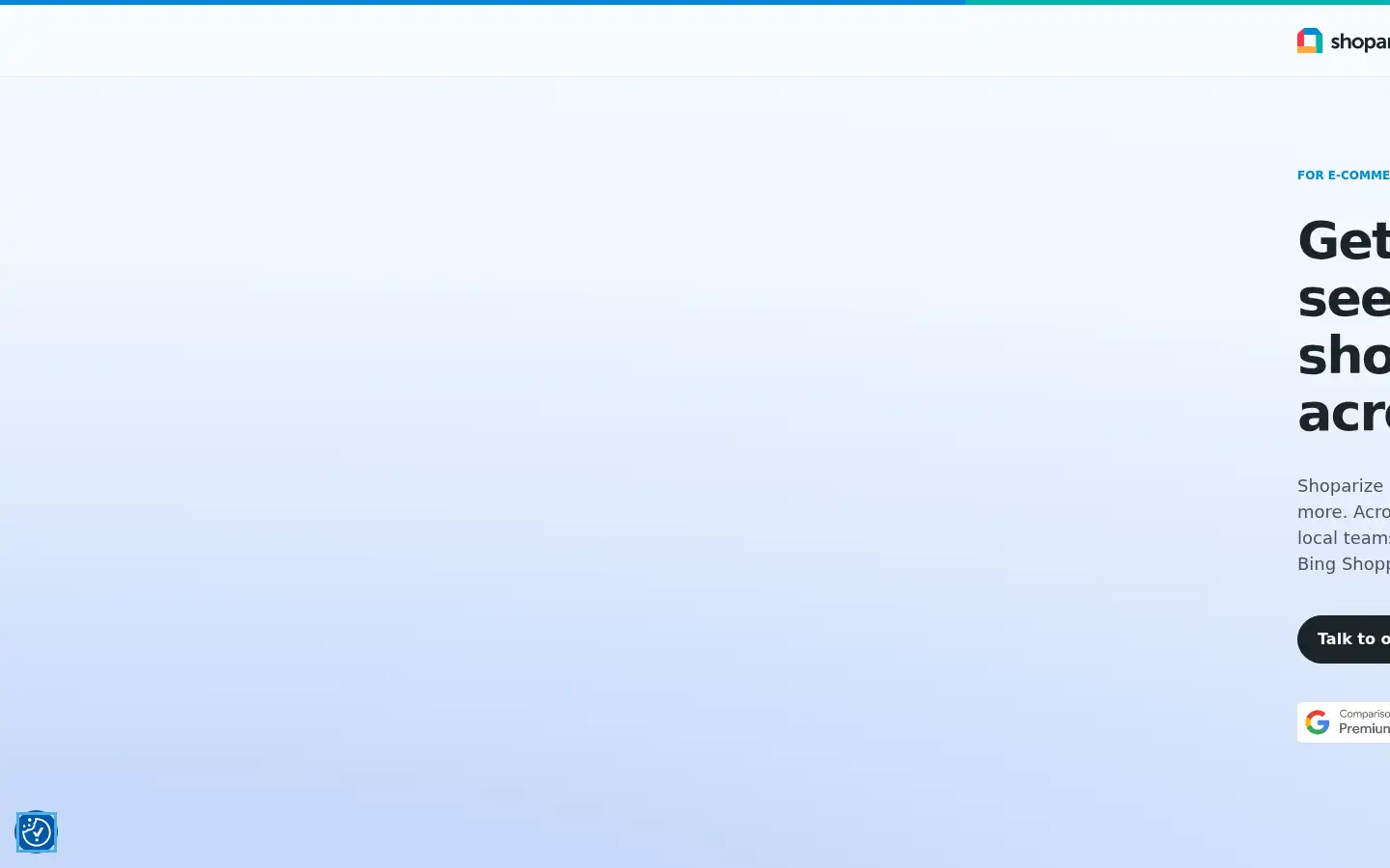Screenshot of partner.shoparize.com