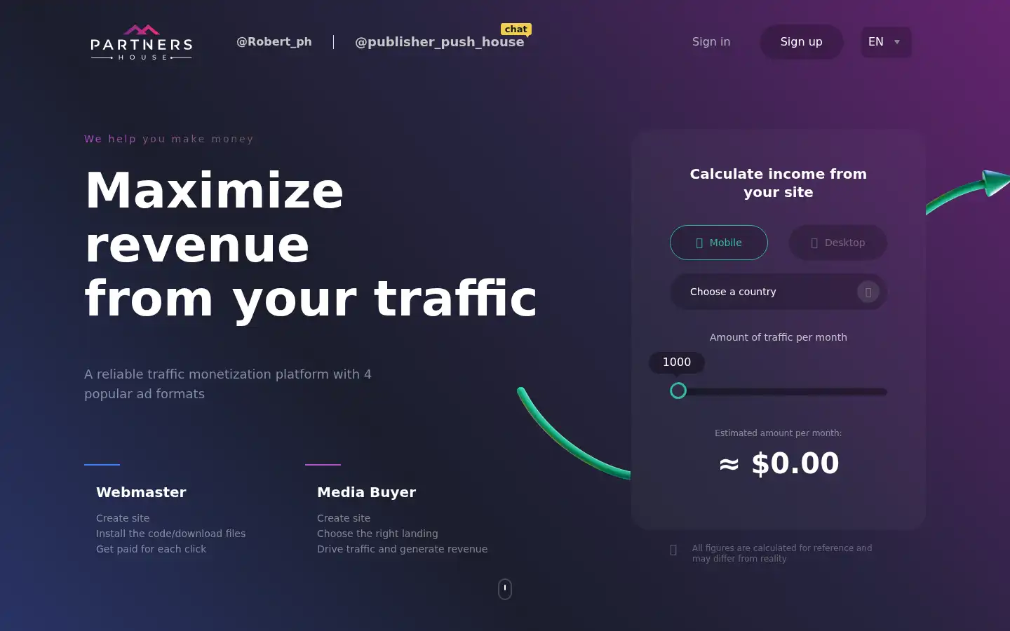 Screenshot of partners.house