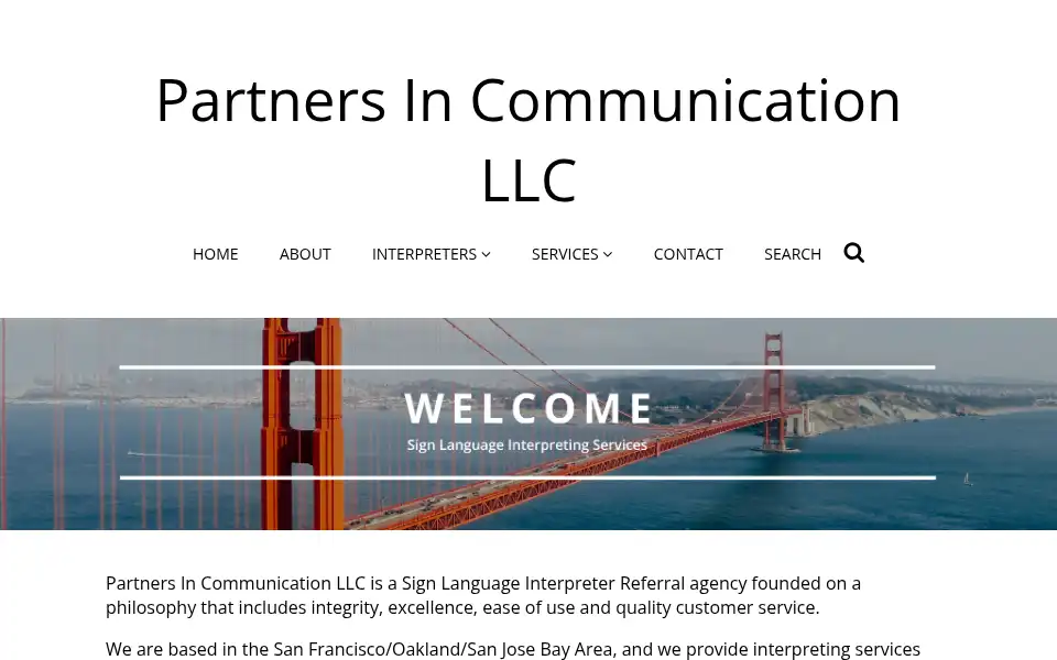 Screenshot of partnersincommunicationllc.com