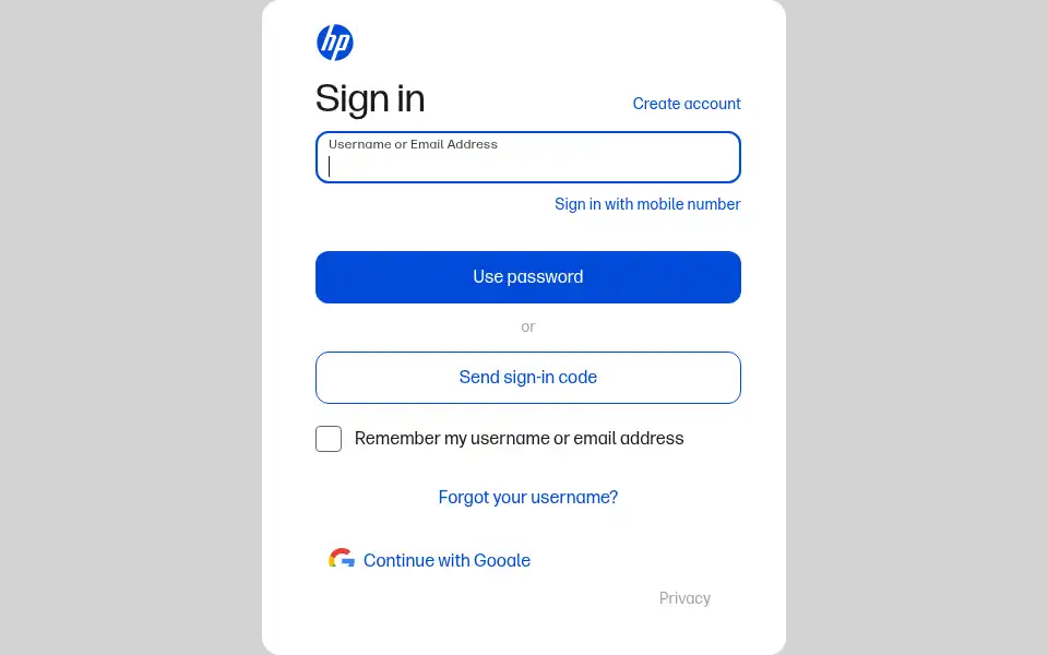 Screenshot of parts.hp.com