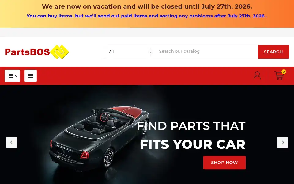 Screenshot of partsbos.com
