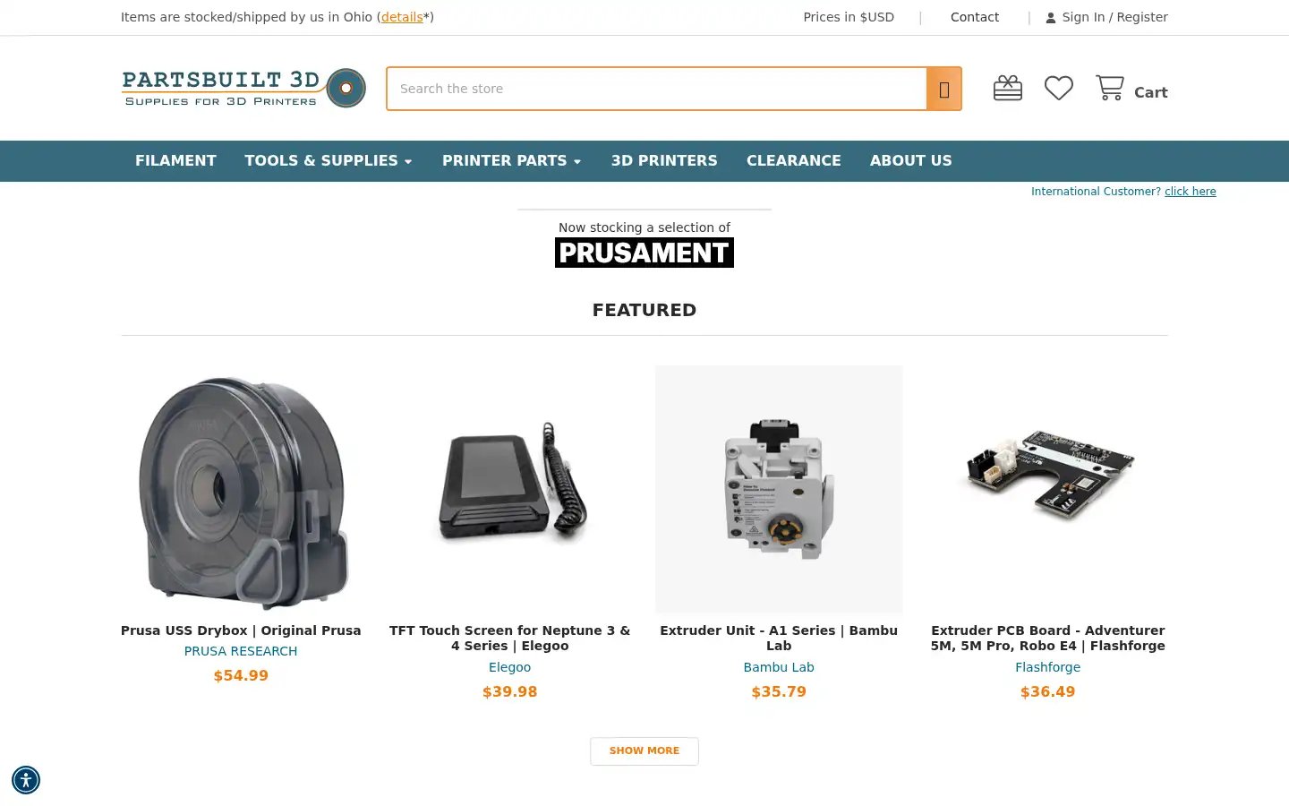 Screenshot of partsbuilt.com