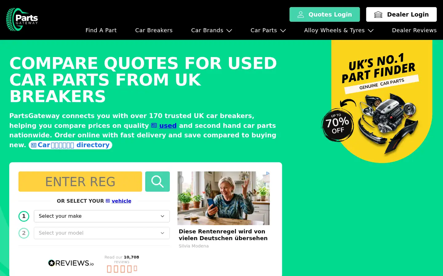Screenshot of partsgateway.co.uk