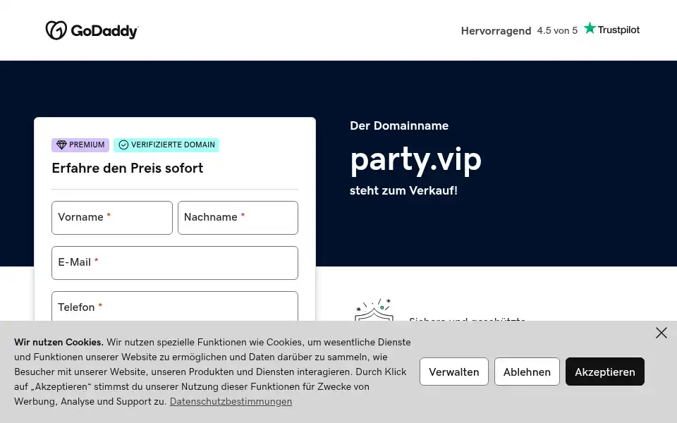 Screenshot of party.vip
