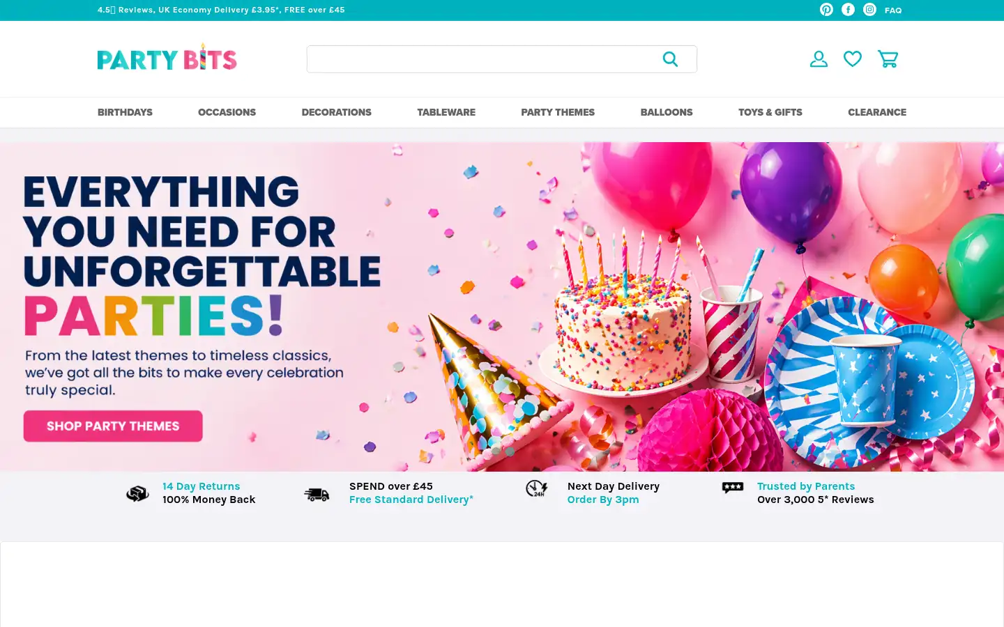 Screenshot of partybits.co.uk