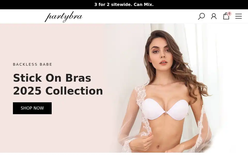 Screenshot of partybra.co.uk