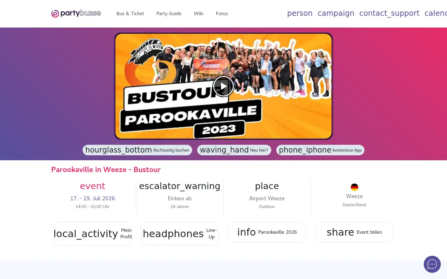 Screenshot of partybusse.de
