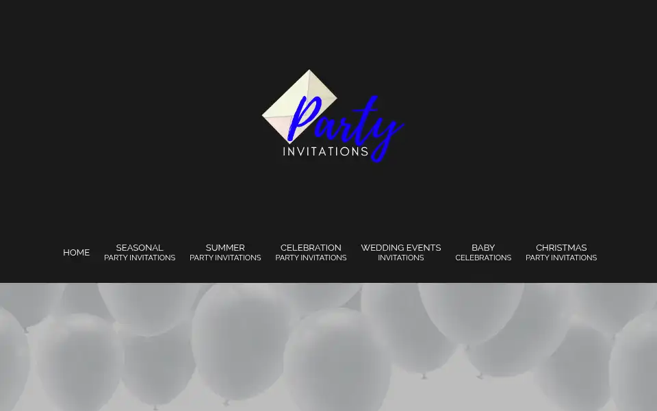 Screenshot of partyinvitations.com