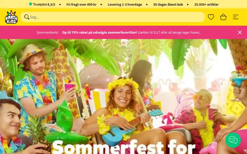 Screenshot of partyking.dk