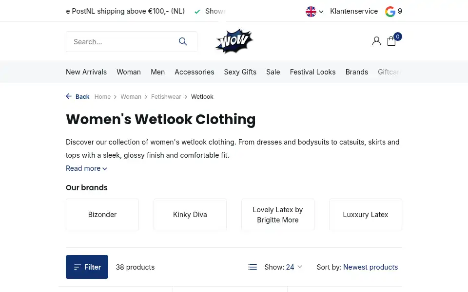 Screenshot of partykleding.nl