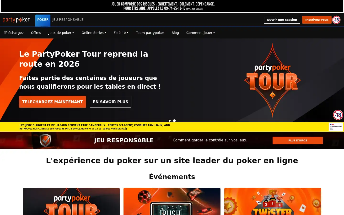 Screenshot of partypoker.com
