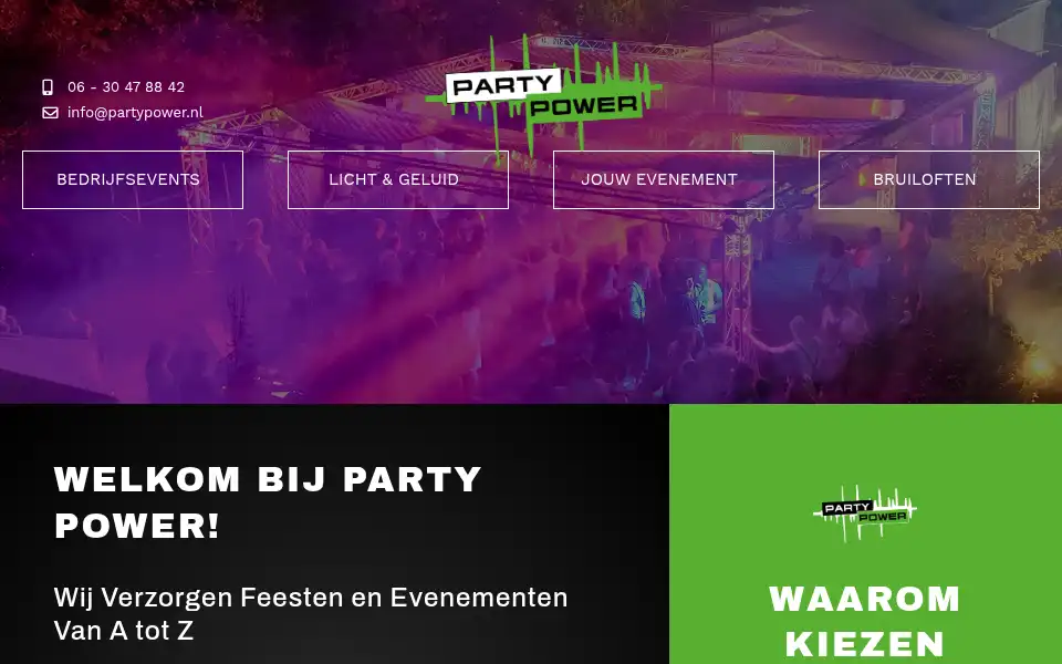 Screenshot of partypower.nl